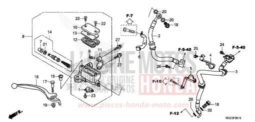 MAITRE-CYLINDRE DE FREIN AVANT CYLINDRE (ABS) CBR500RAD de 2013